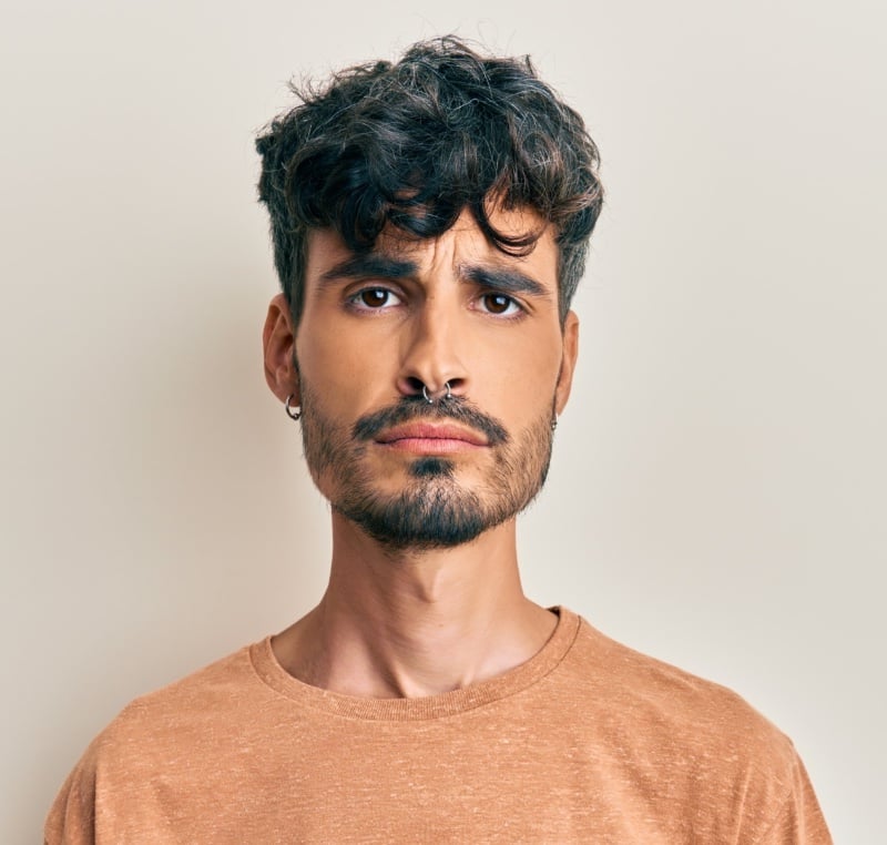 short curly hair men undercut