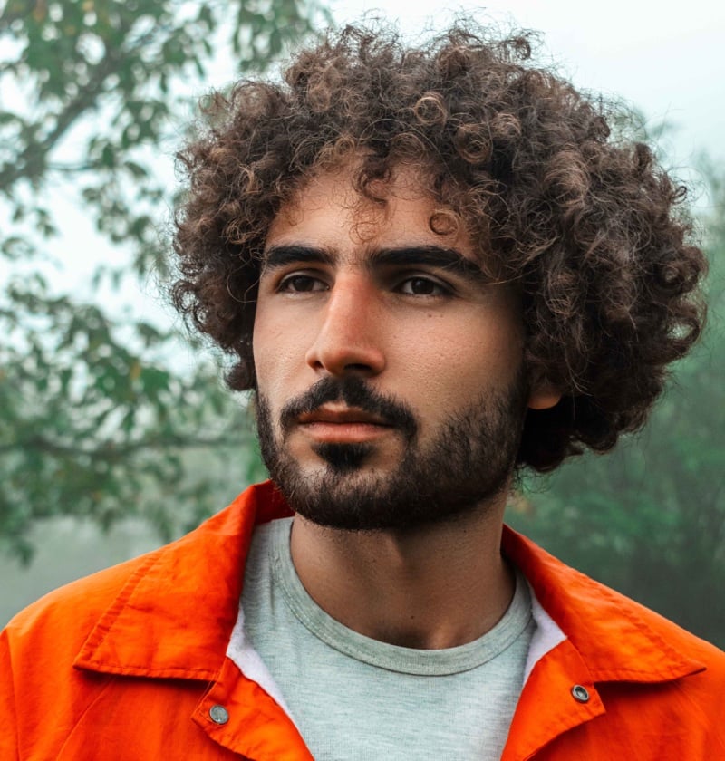 curly afro men