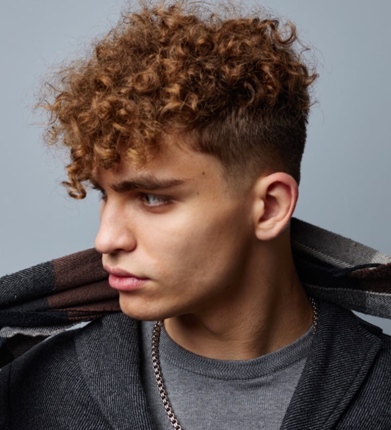 curly hair fade men