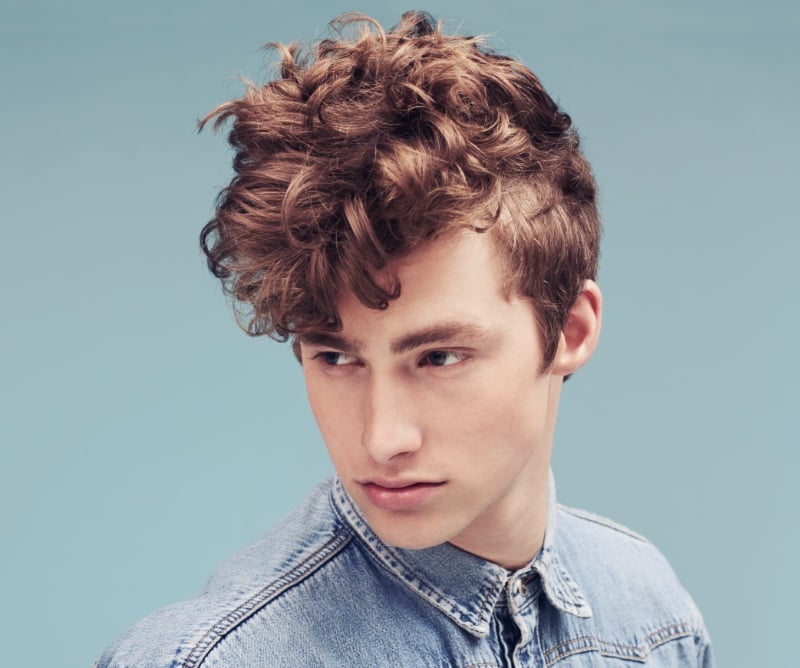 curly hair quiff men
