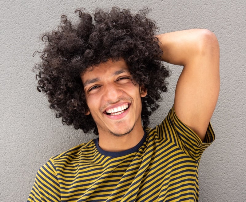 curly afro men