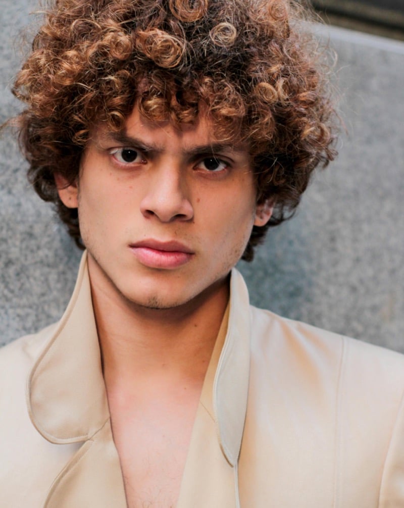 men's curly hair mixed pattern