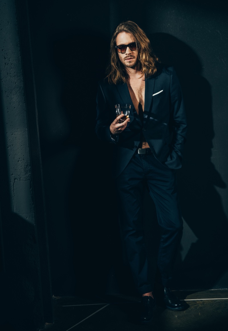 long curly hair men formal hair down