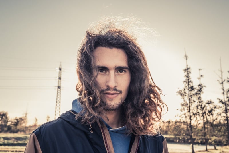 curly long hair men