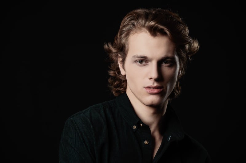 long curly hair men