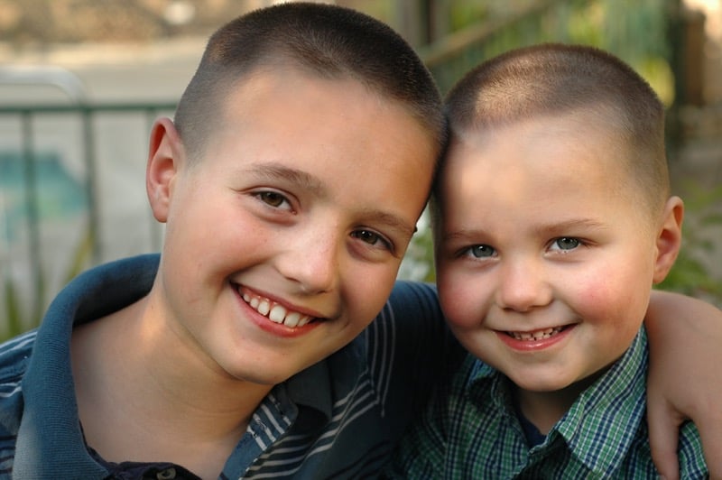 boy with a short buzz cut