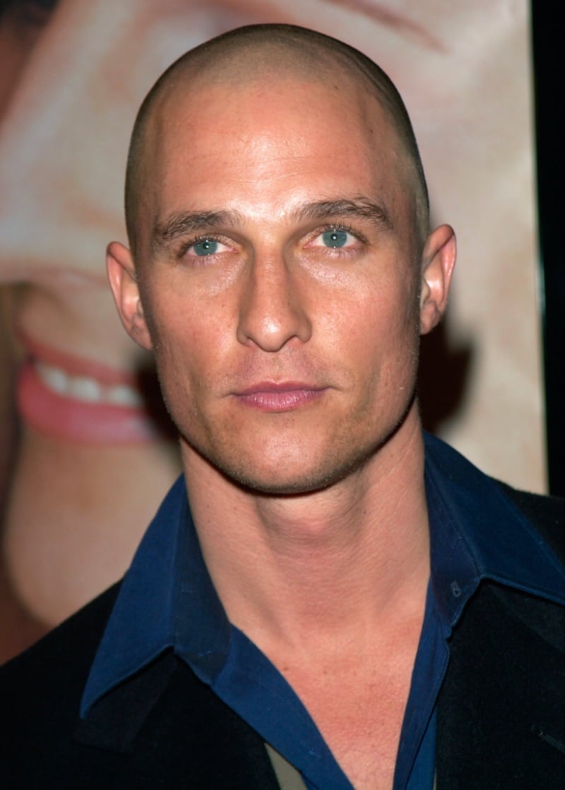 Matthew McConaughey with a zero buzz cut