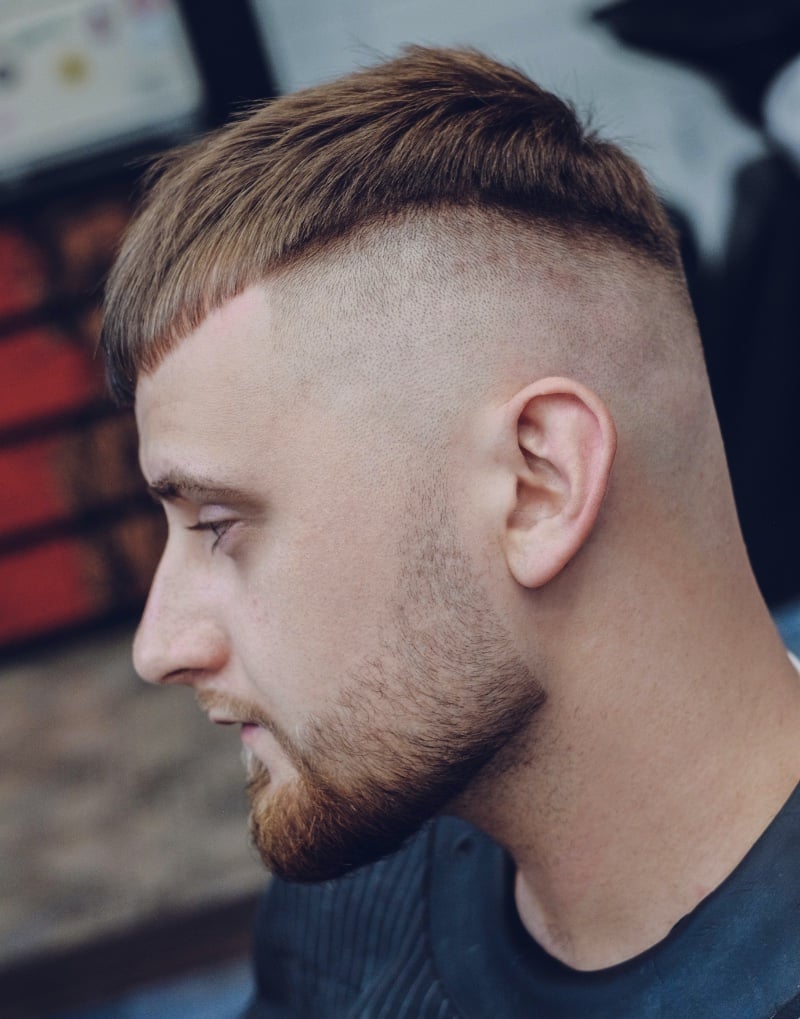 Caesar cut with high fade