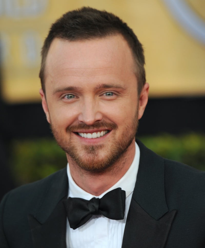 Aaron Paul with a crew cut