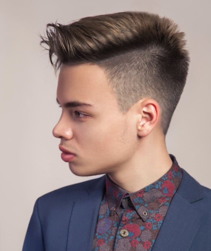 quiff with high fade