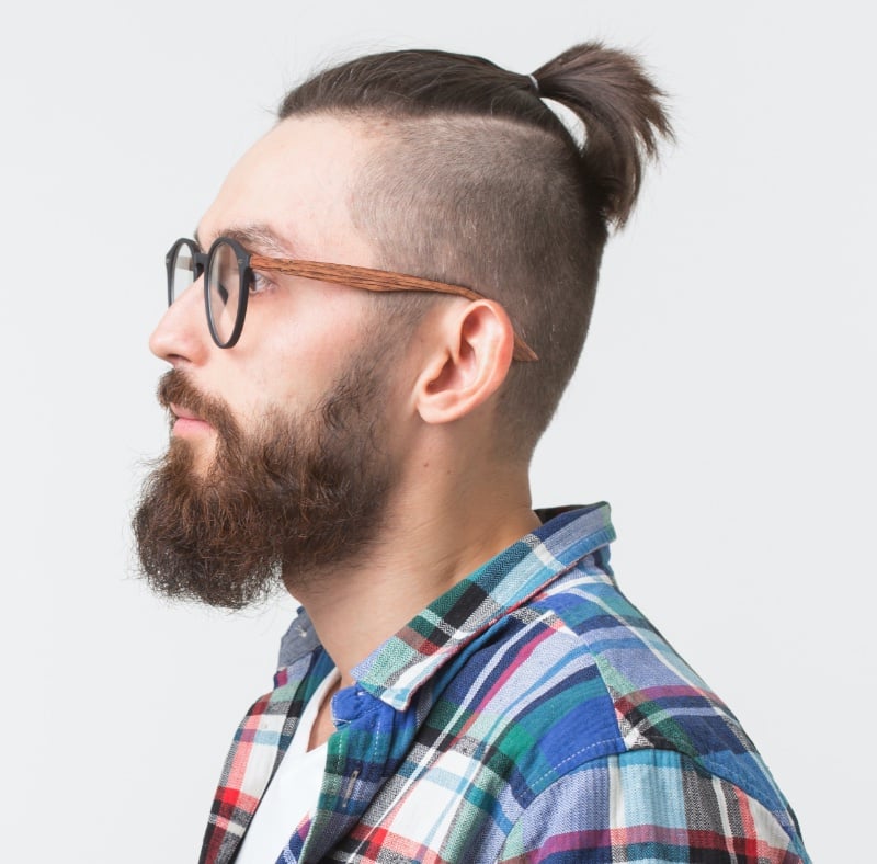 top knot with high fade