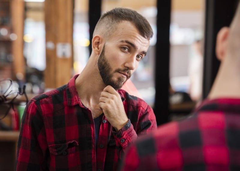 man with thinning hair