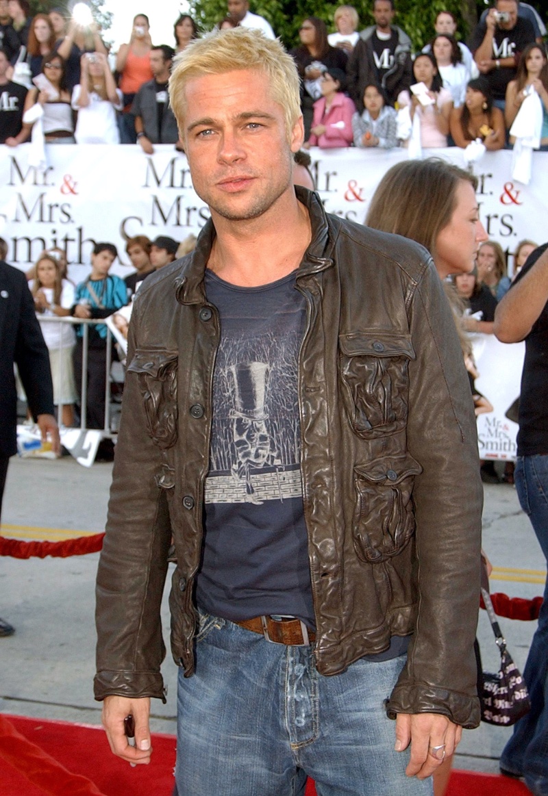 Brad Pitt bleached blonde hair 2005