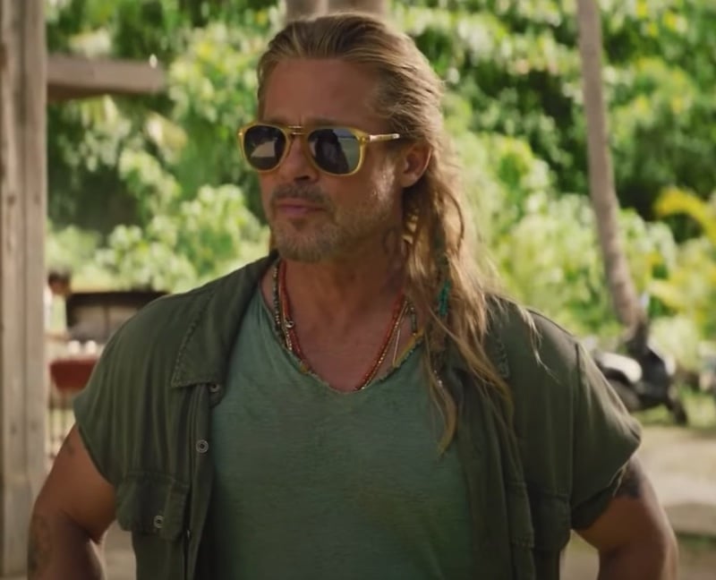 Brad Pitt long hair The Lost City