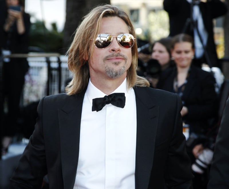 Brad Pitt long hair Cannes 2012