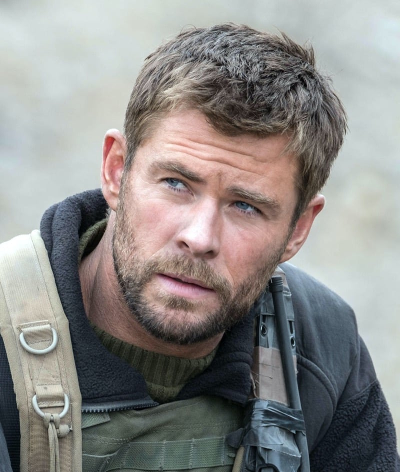 Chris Hemsworth 12 Strong haircut