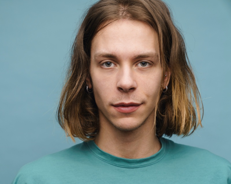 highlights medium length hair men