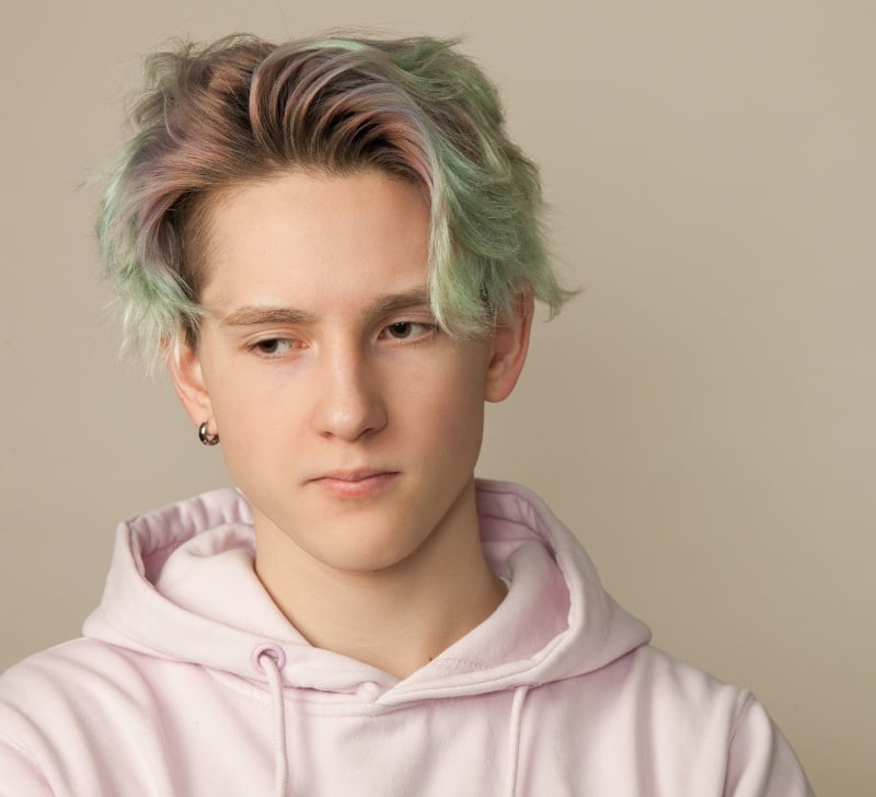 pastel hair color men