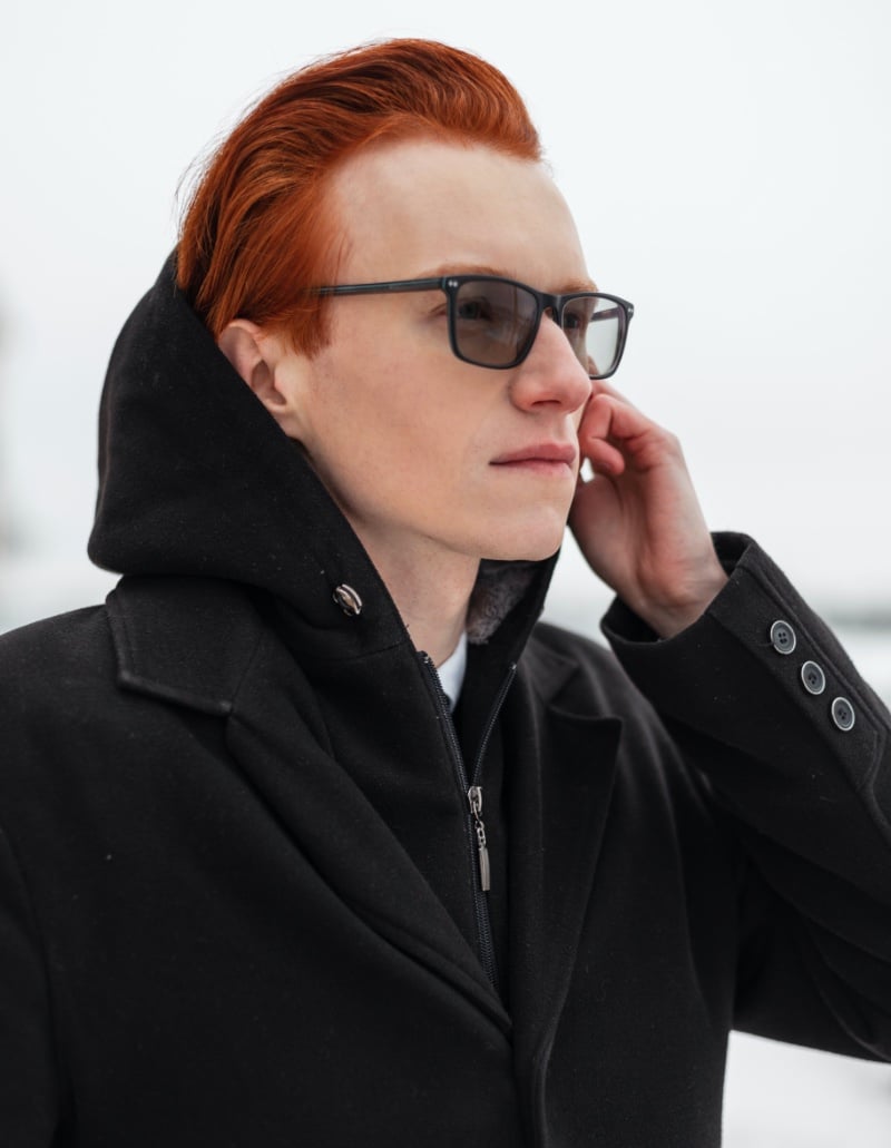 red hair men winter