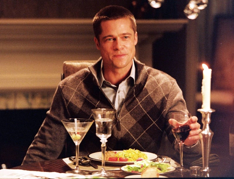 Brad Pitt with a buzz cut in Mr. and Mrs. Smith