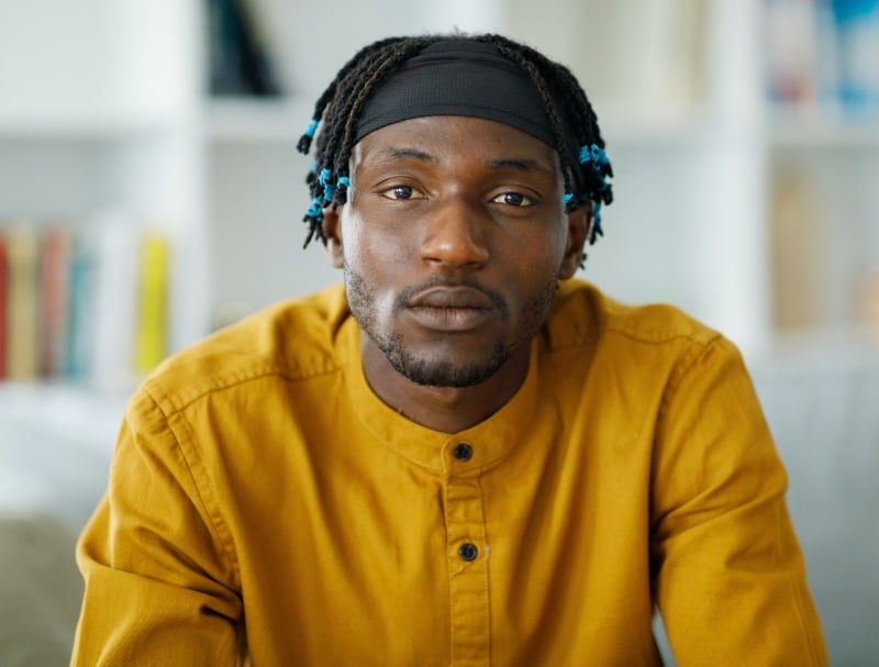 braids blue bands men