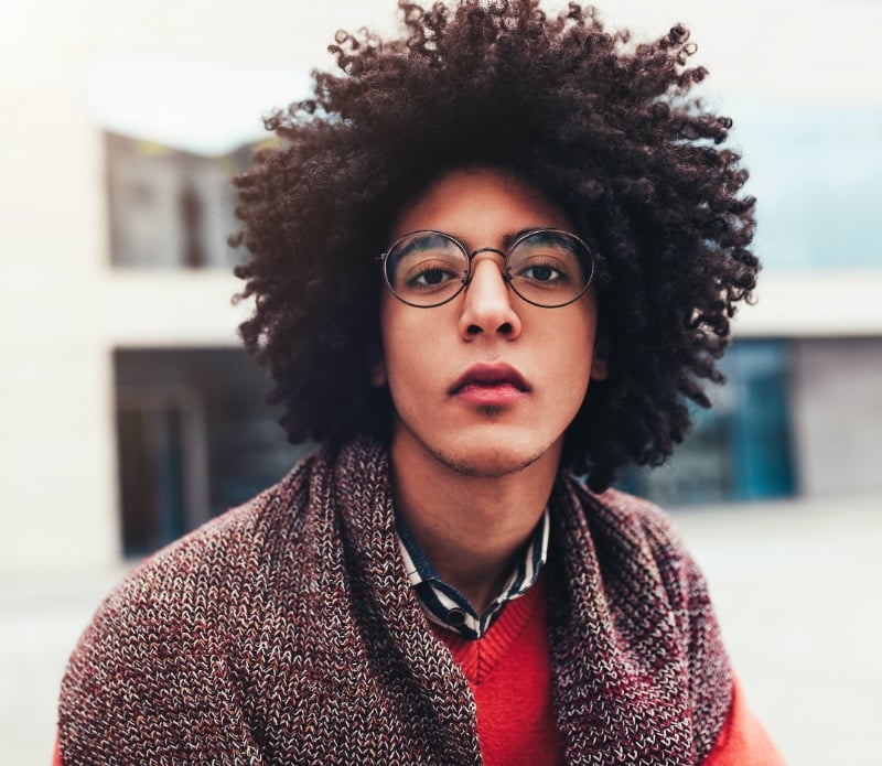 curly afro men