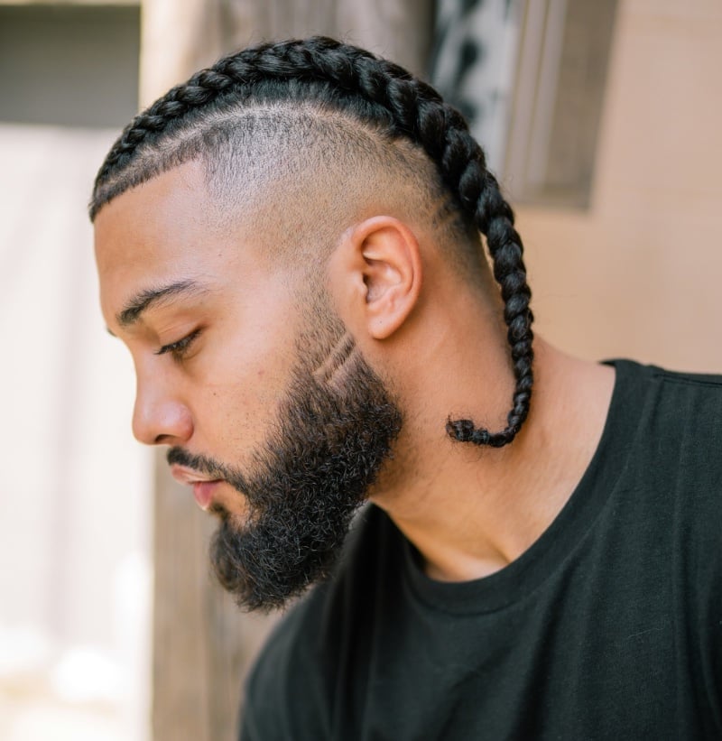 straight back braids men