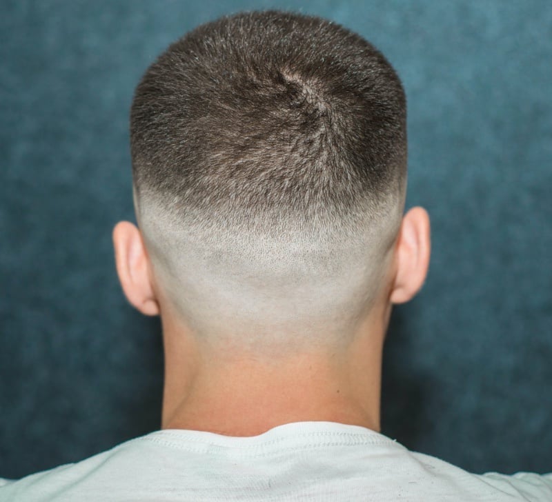 buzz cut skin fade from the back