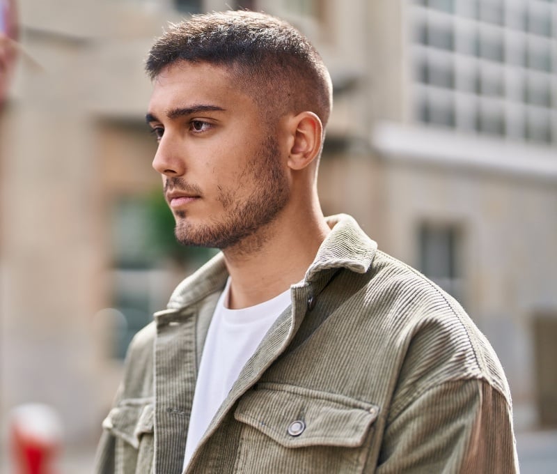 textured buzz cut fade