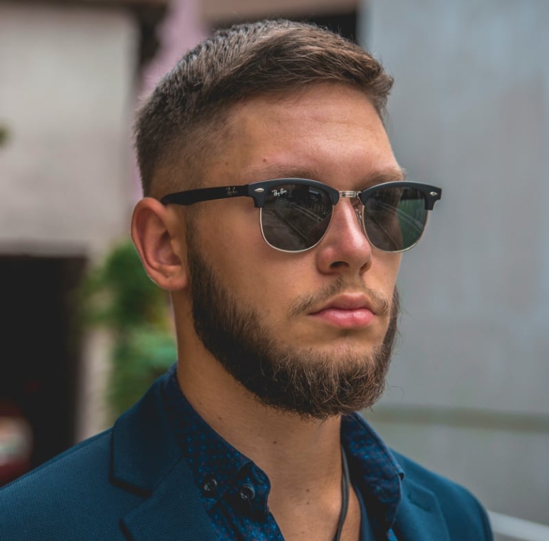 crew cut with tapered sides men