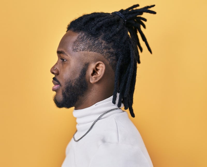 dreadlocks with burst mid fade