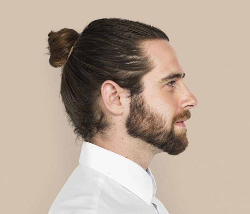 man bun hairstyle men