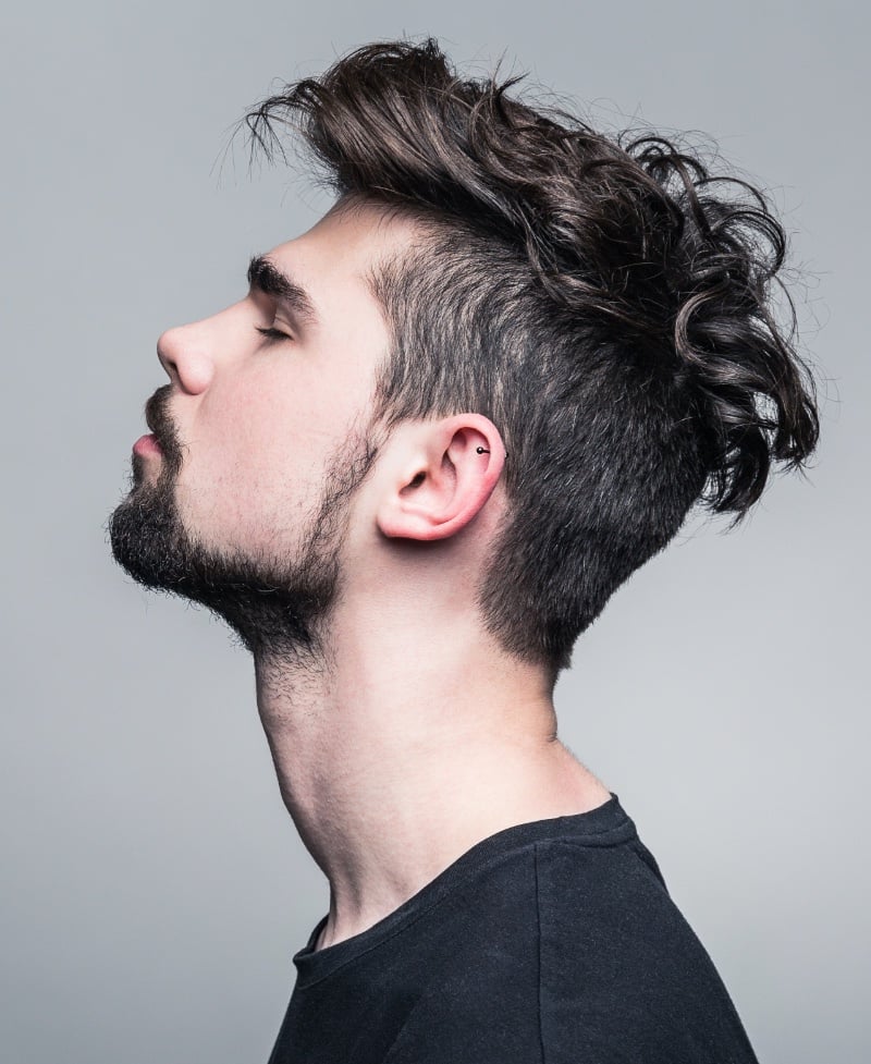 messy taper haircut men