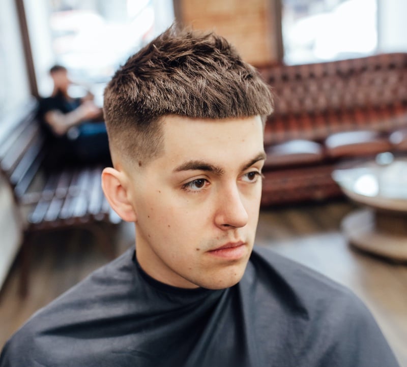 textured crop mid fade