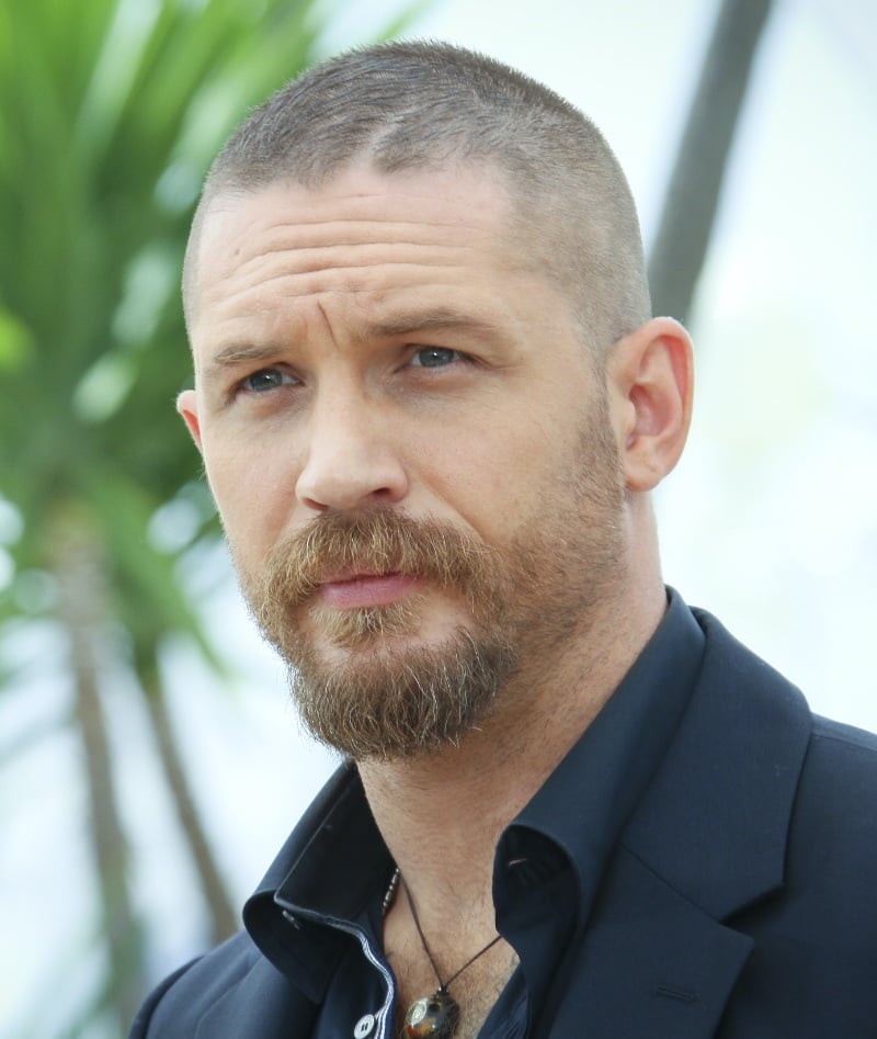 Tom Hardy with a buzz cut fade