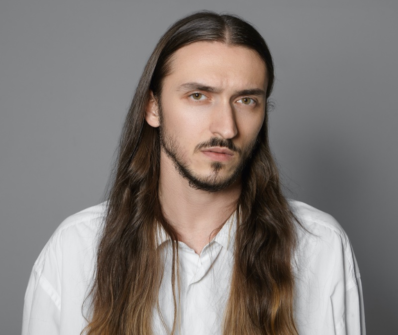 long curtains hair men