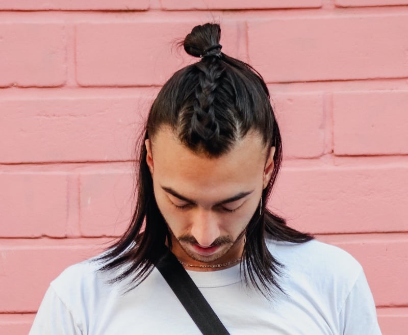 half up half down hair men