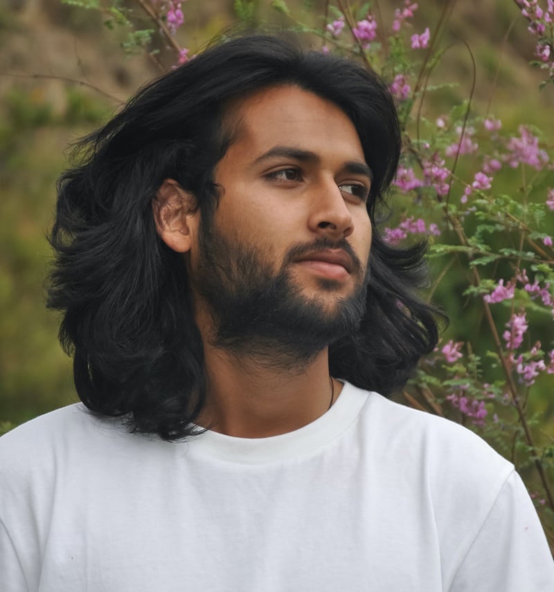 layered long hair men
