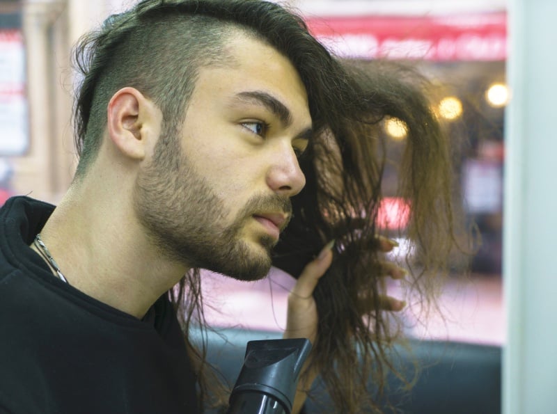 long hair undercut men