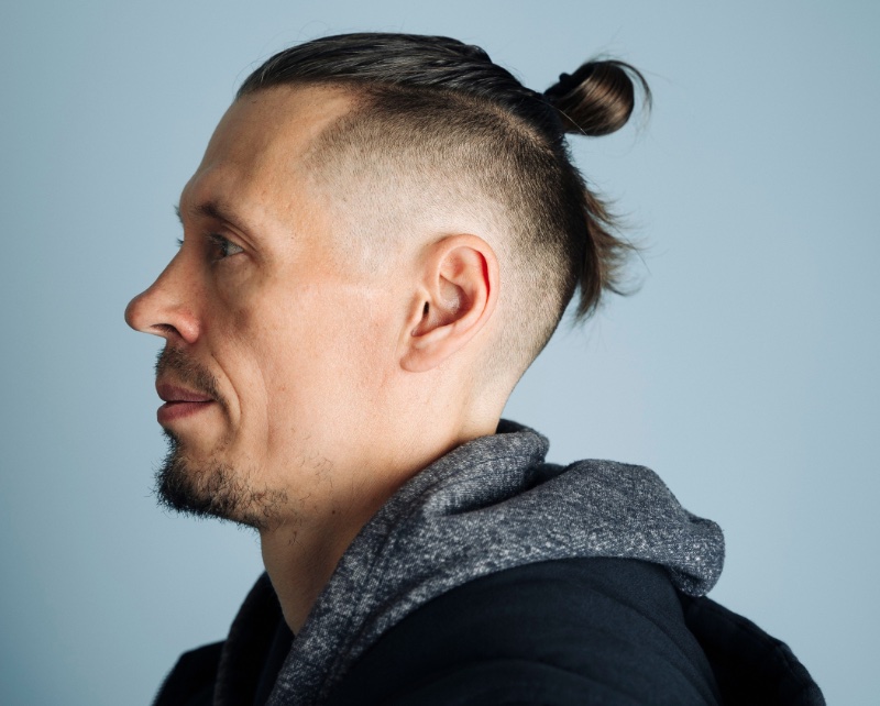 man bun fade