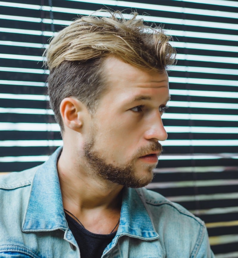 messy slicked back undercut men