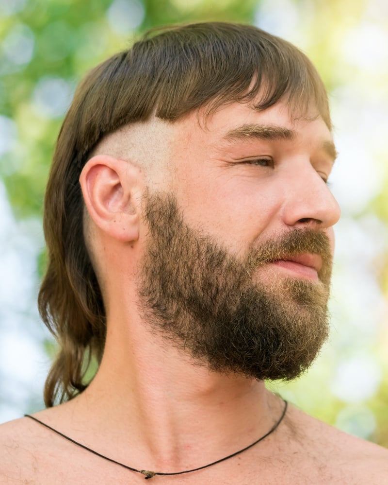 skin fade mullet with fringe