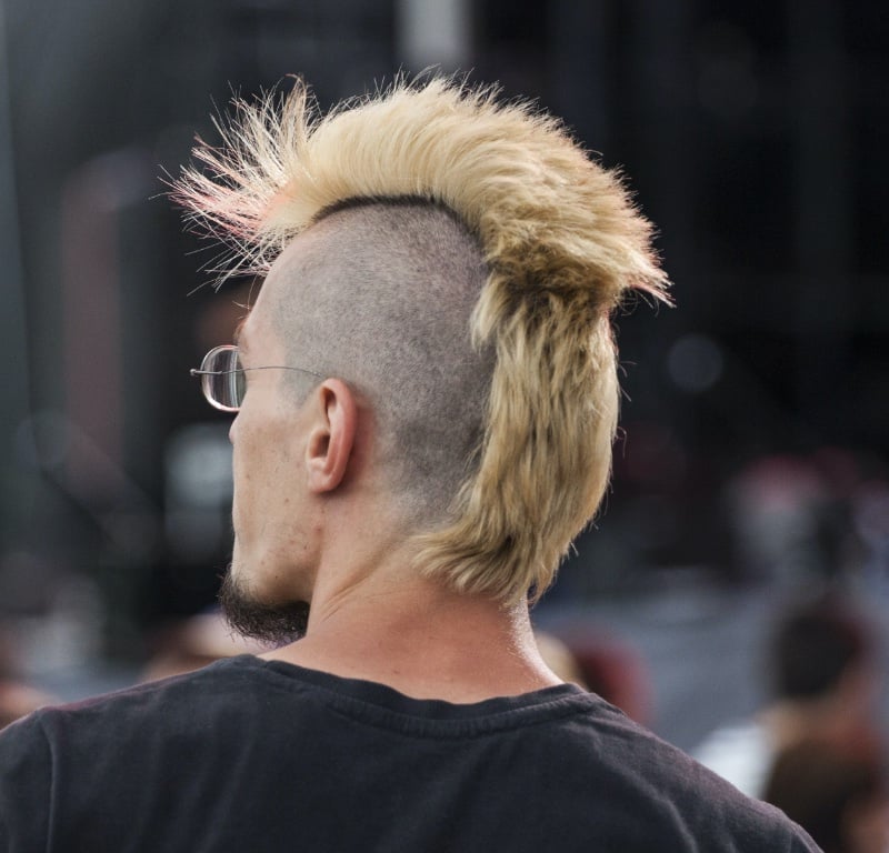 blonde mohawk mullet men