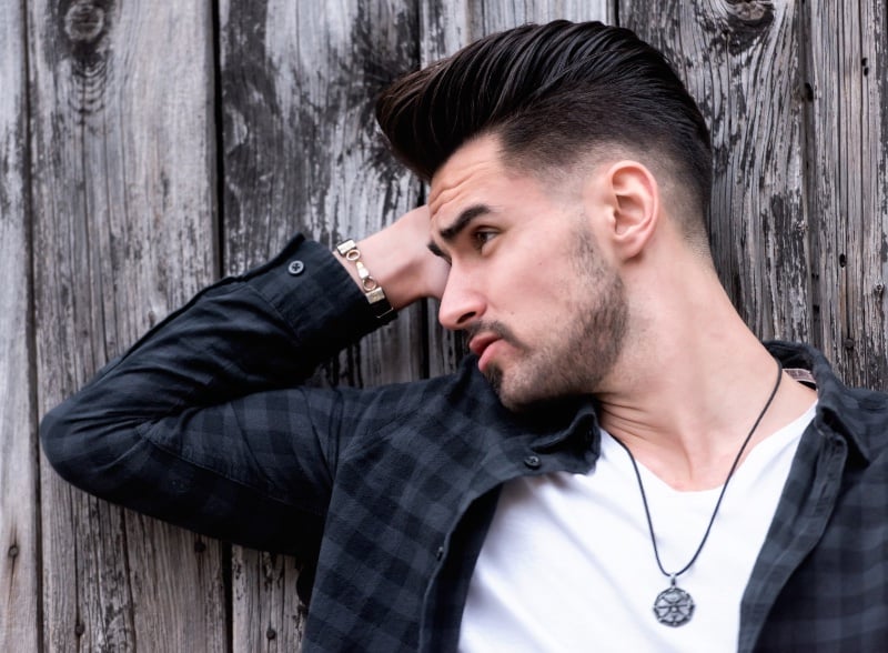 pompadour with low fade