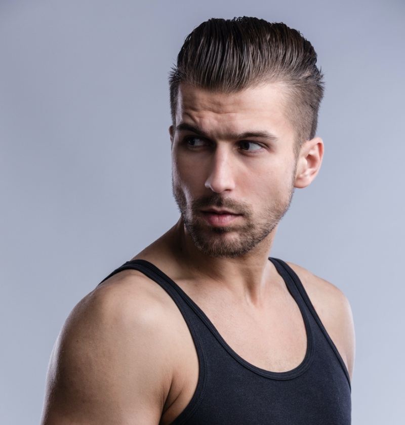 slick back pompadour