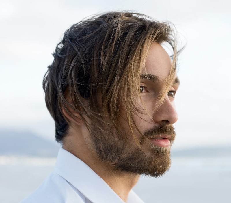Surfer Side Swept Hair Men