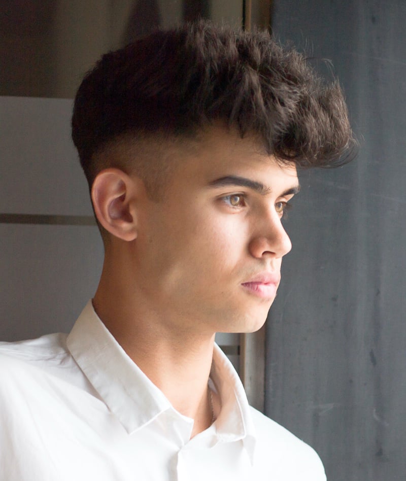 tousled pompadour