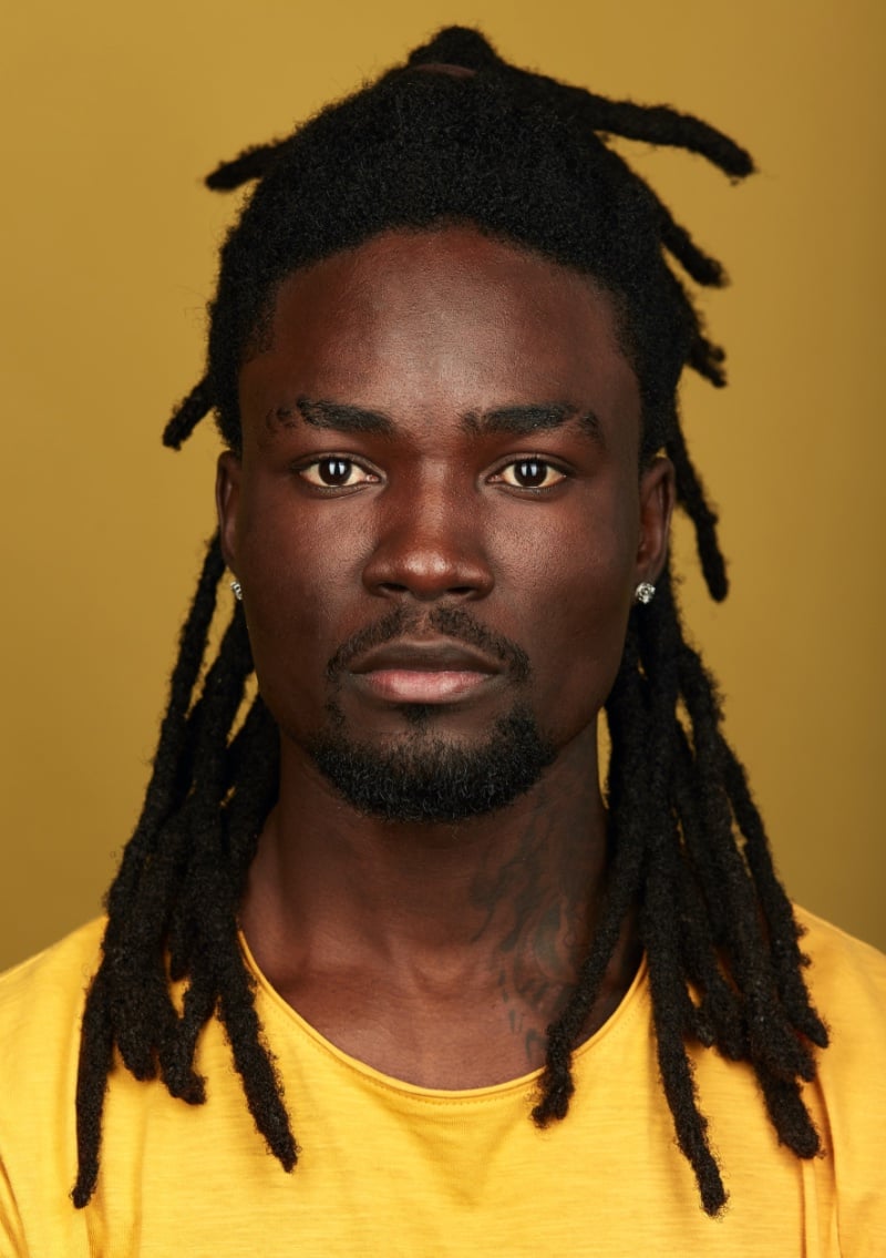 half up half down dreads men
