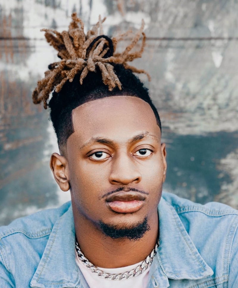 high top fade dyed dreads men
