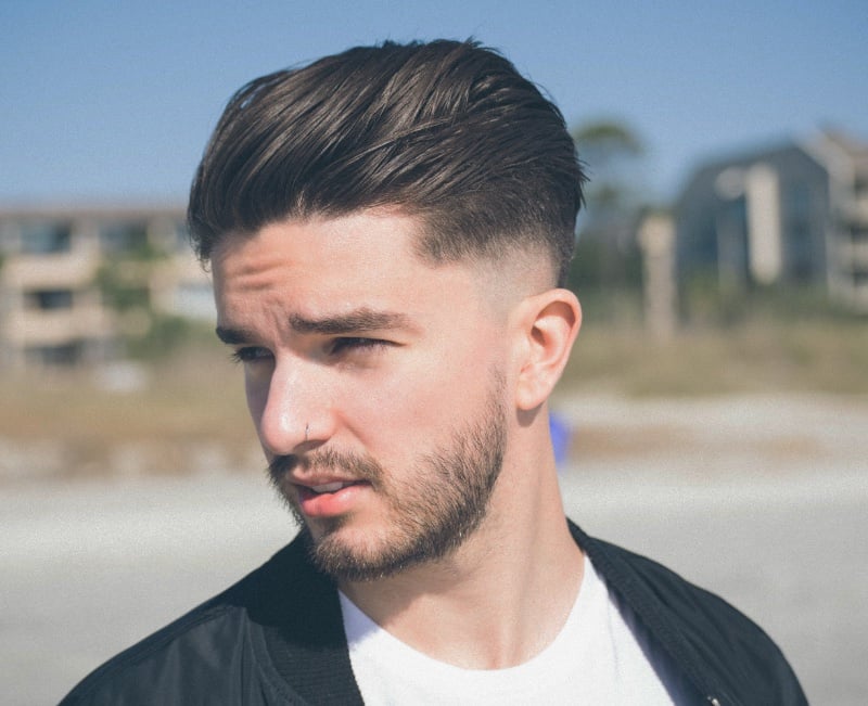 medium length slick back men